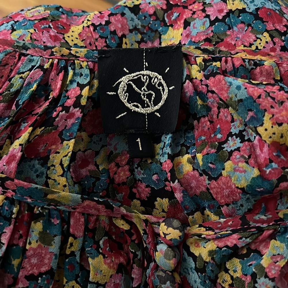 Blue Life Floral Blouse Women’s 1 Small - Picture 6 of 8